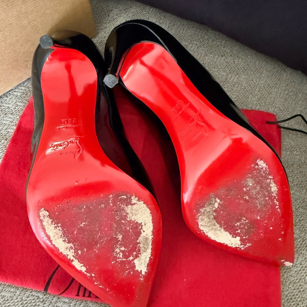 Christian Louboutin Glossy Black Stilettos - Picture 3 of 6